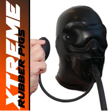 Extreme Hood with blindfold and inflatable gag Extreme Hood with blindfold and inflatable gag