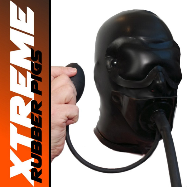 Extreme Hood with blindfold and inflatable gag