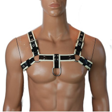 Bulldog black and white chest harness