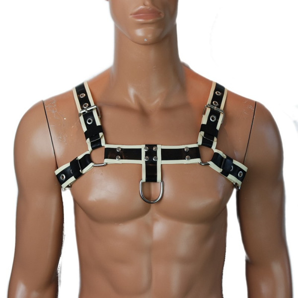 Bulldog black and white chest harness