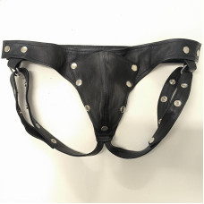 Leather Jockstrap Black with detachable pouch 36" - 39" Leather Jockstrap Black with detachable pouch 36" - 39"